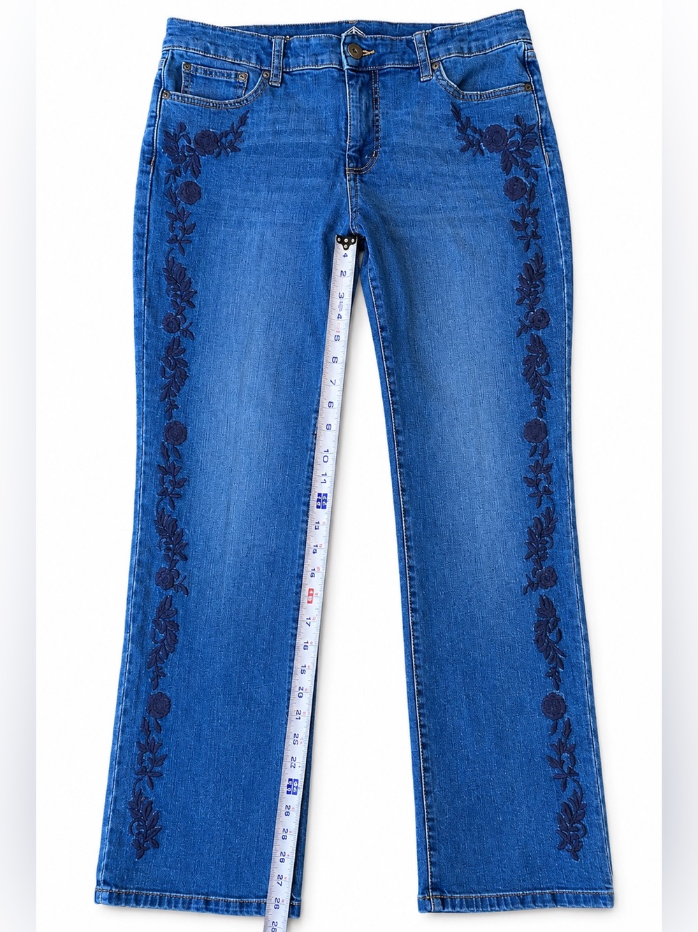 St. John's Bay Jeans Embroidered Straight-Leg 12 - Picture 3 of 9